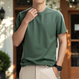 男士 男装 短袖 体恤夏款 商务休闲潮流上衣服 T恤圆领半袖 2025新款