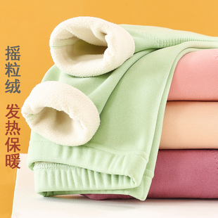 打底衬裤 大码 内穿女纯色加绒加厚秋冬抗寒紧身保暖裤 德绒发热秋裤