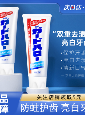 日本进口KAO花王大白牙膏薄荷亮白预防蛀牙去除口臭异味牙垢165g