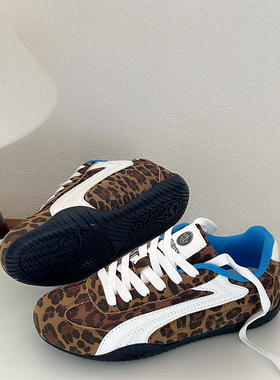 OLDORDER豹纹小众德训鞋男鞋子ins潮流秋季新品赛车鞋百搭休闲鞋