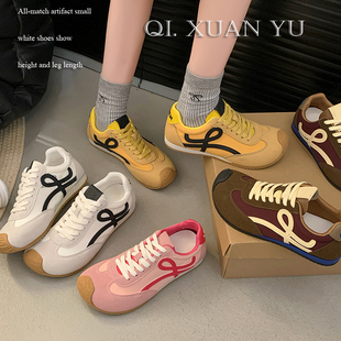 OLDORDER超火内增高德训鞋女秋冬季黄色芭蕾阿甘鞋厚底休闲运动鞋