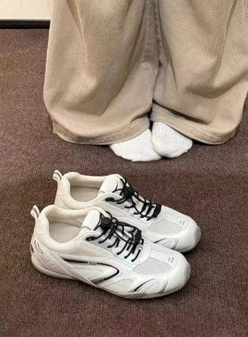 OLDORDER户外小众赛车鞋内增高德训鞋女款网面透气慢跑休闲运动鞋