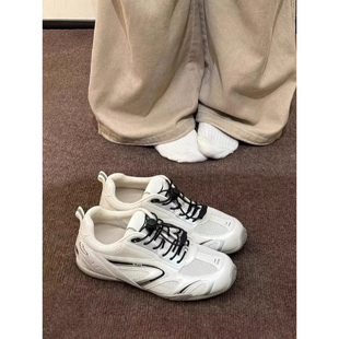 OLDORDER户外小众赛车鞋内增高德训鞋女款网面透气慢跑休闲运动鞋