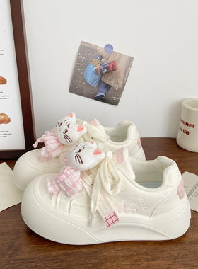 OLDORDER丑萌厚底小白鞋女大头秋季小众时尚韩版面包鞋运动板鞋子