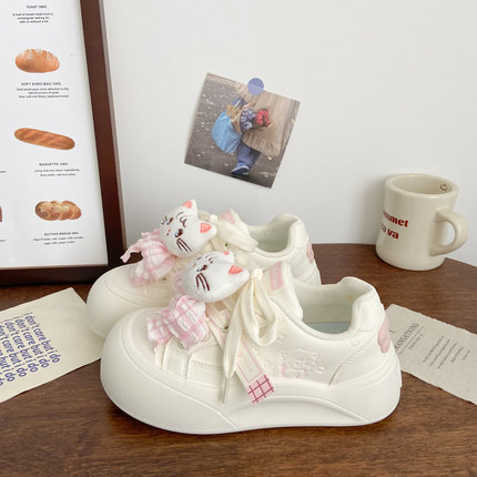 OLDORDER丑萌厚底小白鞋女大头秋季小众时尚韩版面包鞋运动板鞋子