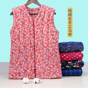 秋冬新款 男女士棉马甲棉花加厚保暖坎肩背心马夹中老年棉服口袋兜