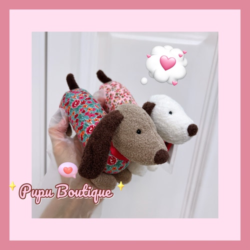 绝版正品英国Jellycat Floral Dachshund 碎花腊肠犬玩偶一对