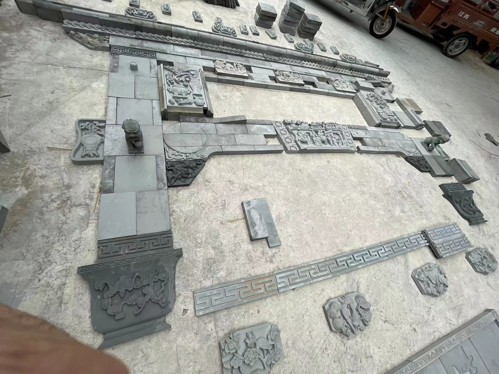 徽派古建木雕砖雕雕影壁墙楼窗门楼