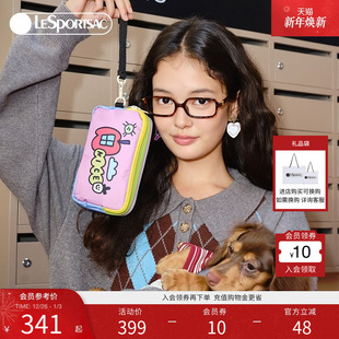 LeSportsac乐播诗新款 逗鸭小确幸系列童趣撞色三拉链零钱包手拿包