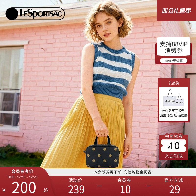 LeSportsac乐播诗25新款经典系列时髦波点轻便零钱包手提包手拿包
