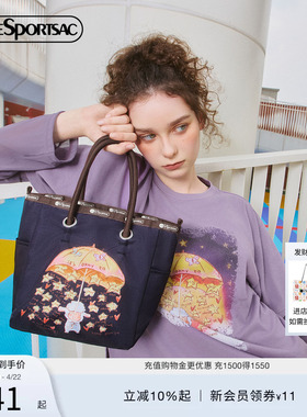 LeSportsac乐播诗新款小羊波德莱尔双面托特包黑色高级女手提包