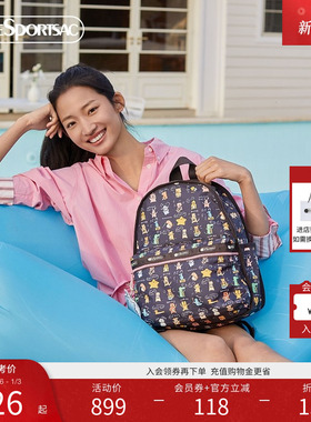 LeSportsac乐播诗25新款小羊波德莱尔黑色卡通背包大容量双肩包女