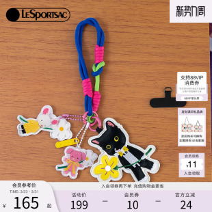 LeSportsac乐播诗新款 NEWNEW联名系列可爱猫挂件手机挂绳包包配饰