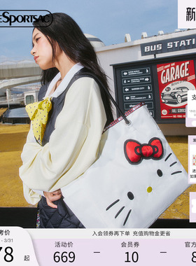 LeSportsac乐播诗HelloKitty系列白色凯蒂猫大容量通勤单肩托特包