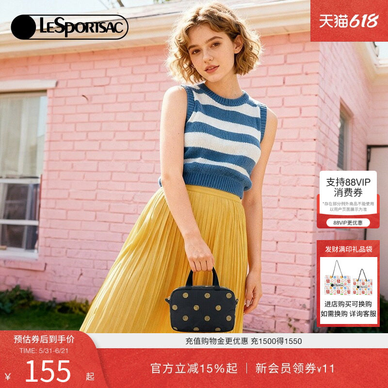 LeSportsac乐播诗新款经典系列时髦波点轻便零钱包手提包手拿包