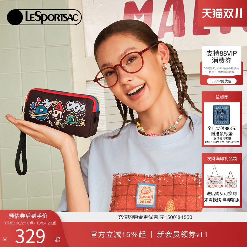 LeSportsac乐播诗新款逗鸭小确幸女款小包包轻便收纳可爱手拿包