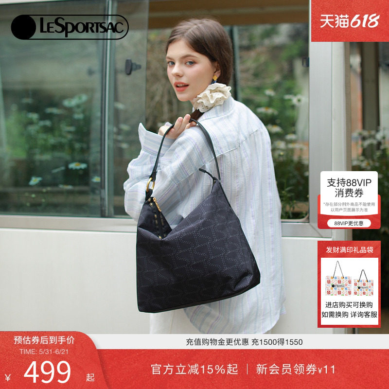 LeSportsac乐播诗新款时尚纯色休闲大容量托特包手提包单肩包