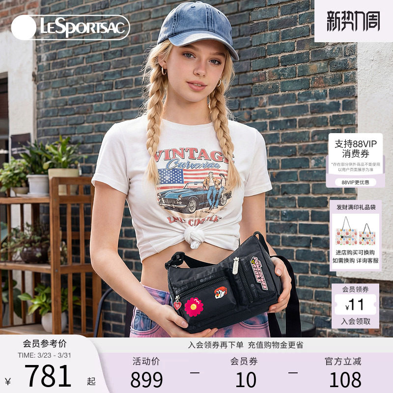 LeSportsac乐播诗新款飞天小女警™可爱炫酷单肩斜挎包休闲手拿包