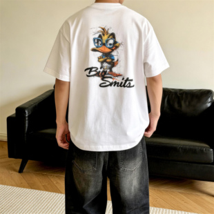 纯棉刺绣短袖 美式 T恤男宽松潮流245g重磅体恤 新款 Nnoptop2026夏季