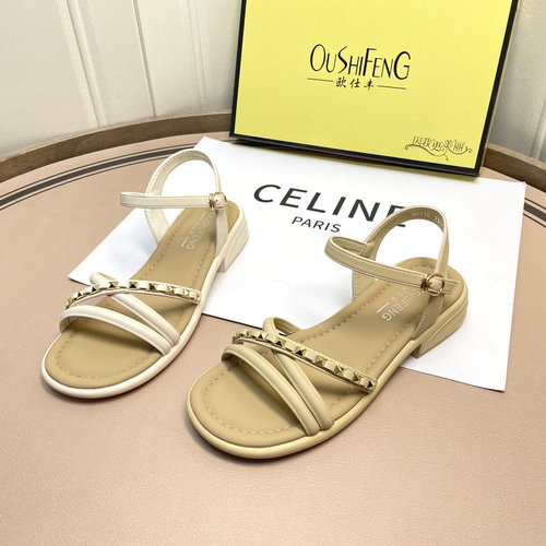 欧仕丰平底凉鞋女夏外穿露趾2025