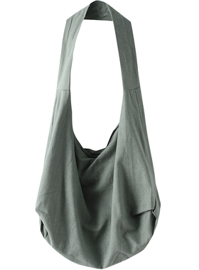 中国风男士禅意包休闲亚麻包单肩流浪包复古棉麻和尚僧包居士包