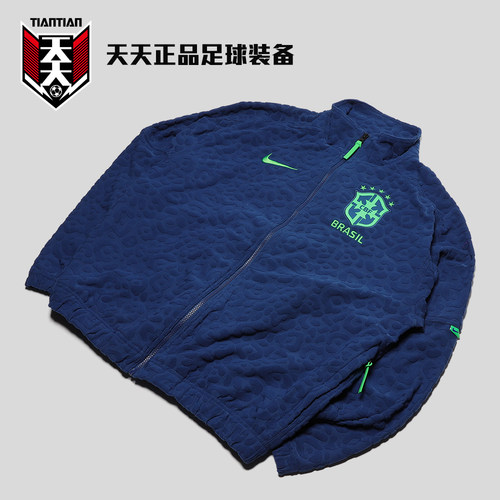 巴西队保暖立领夹克加绒外套