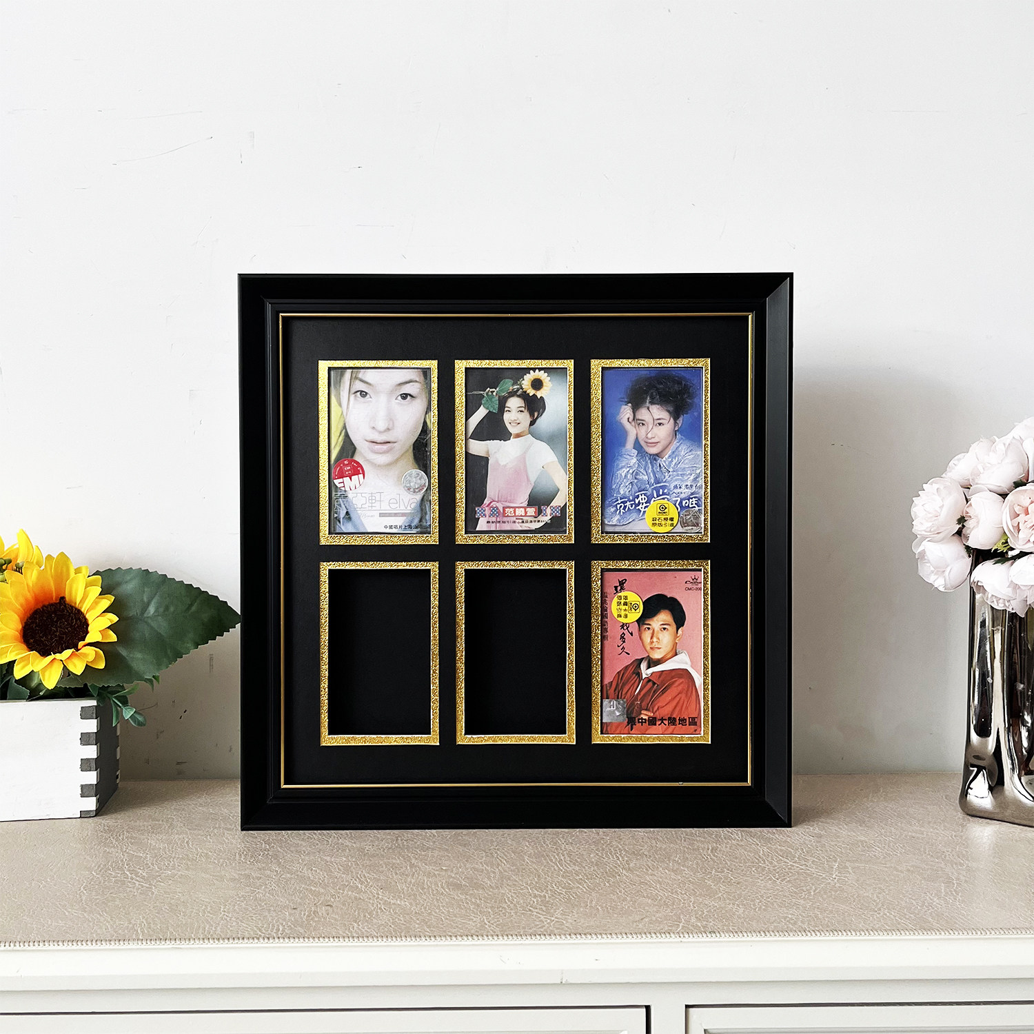 实木磁带收纳展示相框中空立体画框周杰伦装饰挂墙收纳收藏展示