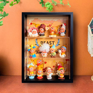 怦然星动盲盒展示相框收纳框星星人手办展示盒中空挂墙防尘真玻璃