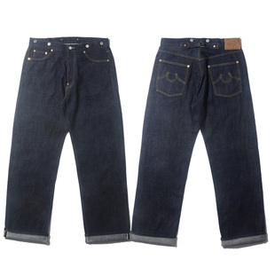 033工匠手作 复刻15501 男装棉麻白耳ONE WASH宽松直筒丹宁牛仔裤