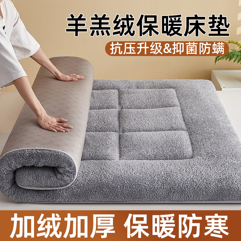 羊羔绒床垫软垫子家用冬季加厚床褥子垫被学生宿舍珊瑚牛奶绒床毯