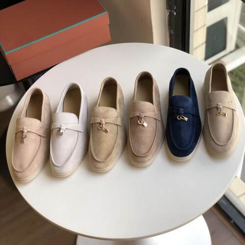 LP英伦真皮金属扣平底乐福鞋女