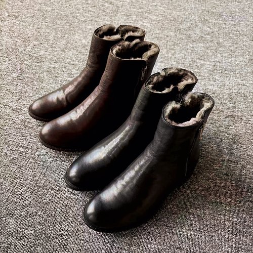 新款真皮毛绒内里短靴女冬季保暖