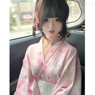 甜点兔「浴衣」柴呼呼家樱花可爱女儿服洛丽塔和服少女Lolita