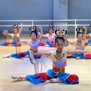 儿童敦煌飞天汉服女童春秋中国风古装舞蹈服唐朝古筝比赛演出服装