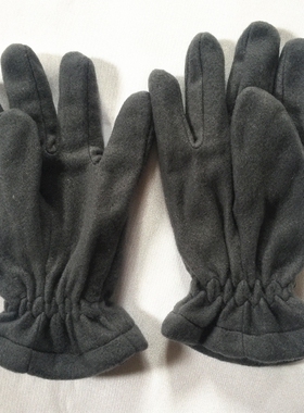 双层加绒秋冬户外跑步骑车运动保暖摇粒绒深灰色成人男女分手套