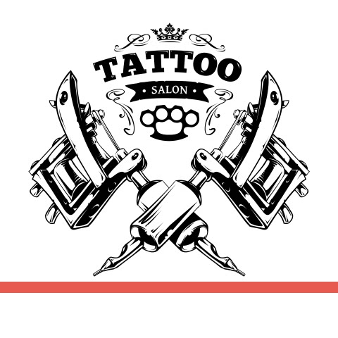 tattoo刺青纹身店工作室logo墙贴画店铺玻璃门橱窗镂空装饰墙贴纸