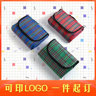 格子布野餐垫晴纶防潮垫户外用品定制郊游沙滩草腈纶实用活动礼品