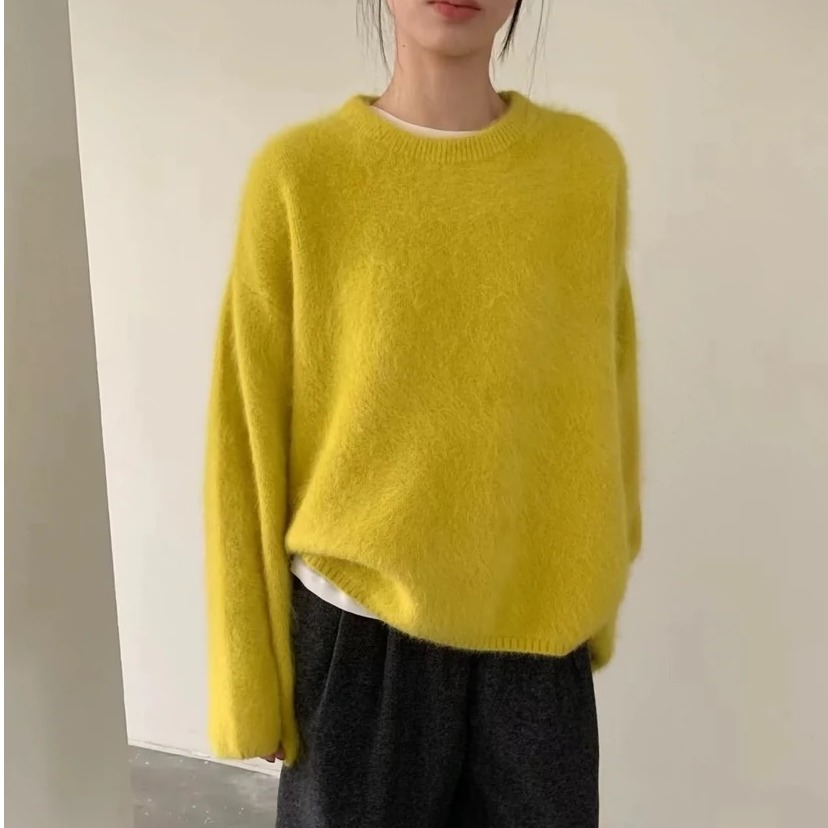 衣女高级感2025秋冬季新款加厚软糯兔绒针织衫慵懒风上衣