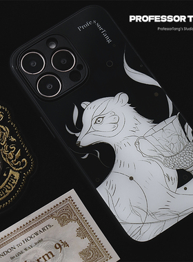 ProfessorTang 原创学院浮世绘系列赫奇帕奇獾院手机壳哈利波特适用于苹果iPhone14promax小众13全包欧美风