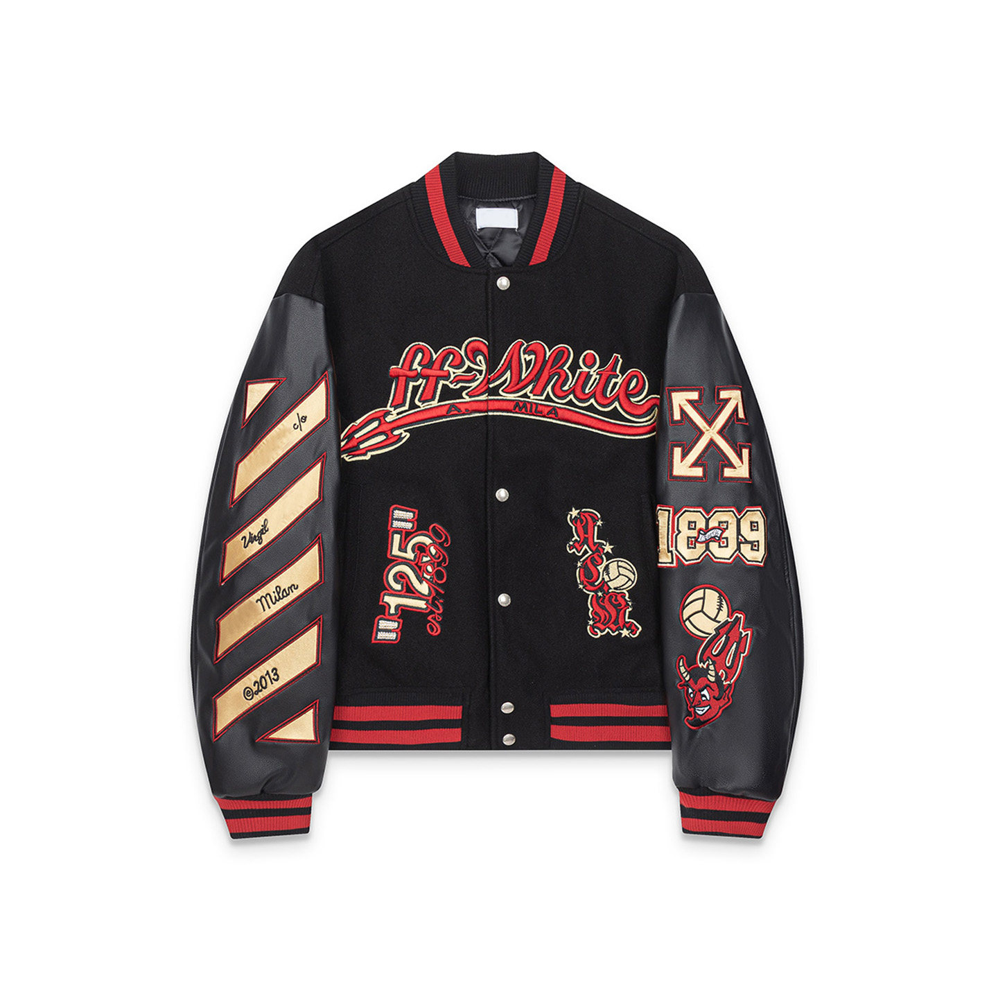 FOGXX VINTAGE联名款重磅刺绣潮牌美式OW高街夹克棒球服外套秋冬