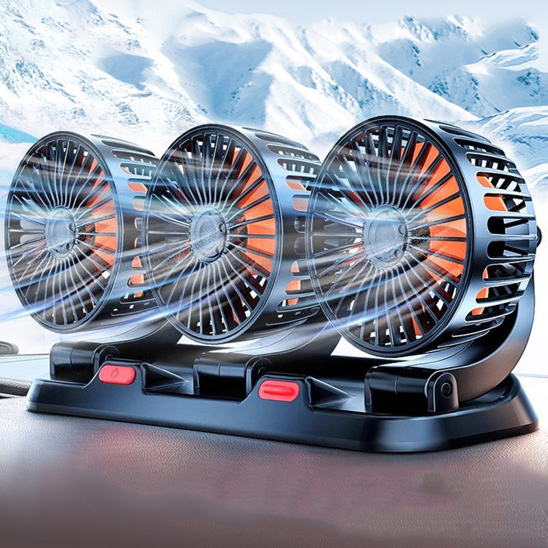 5V12V24V车载风扇超大风力面包货车三头USB风扇小型桌面迷你风扇