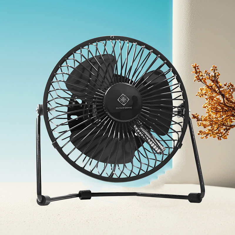 办公桌面铁艺风扇静音时钟4寸复古小风扇学生宿舍小型USB电风扇