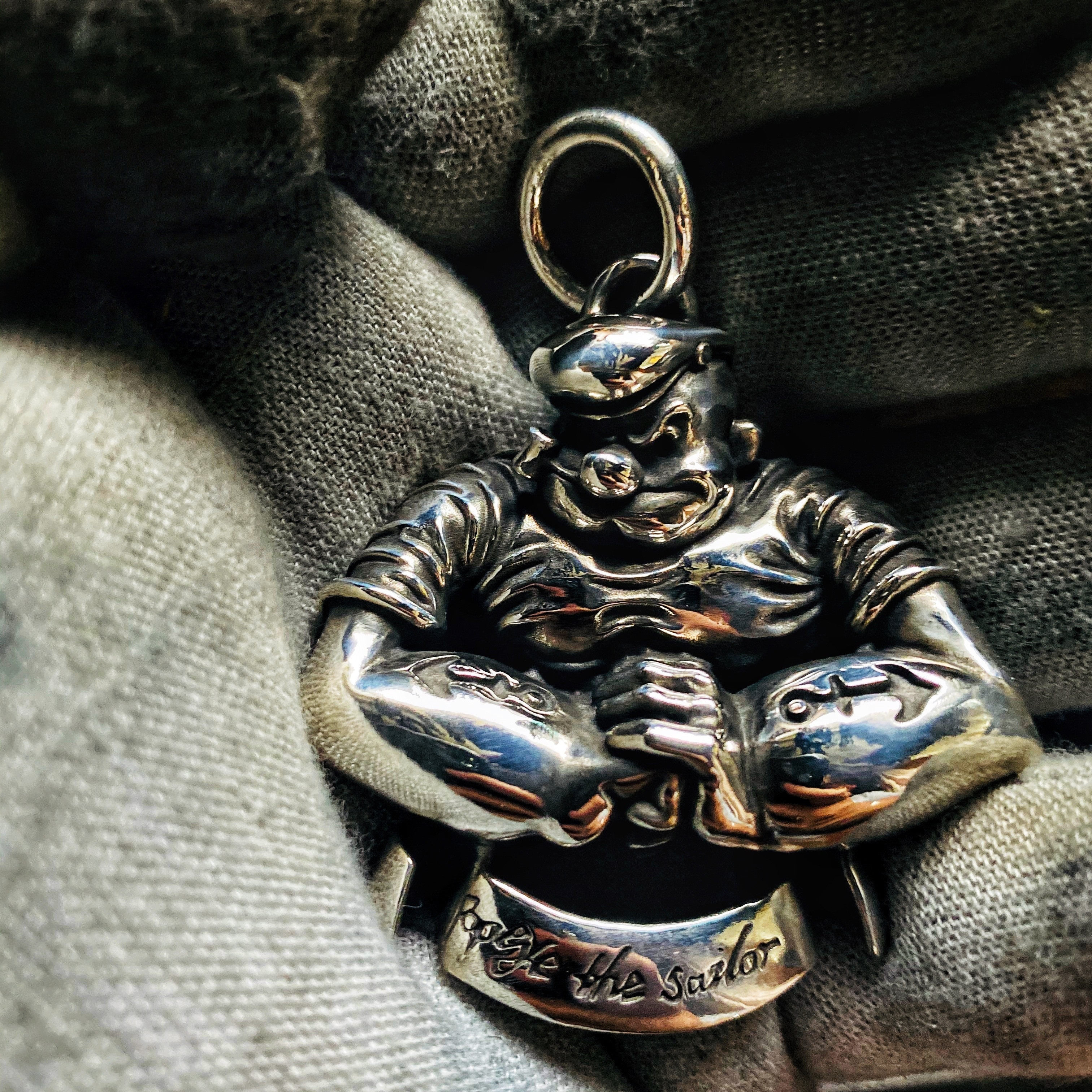 渡鸦专属手工纯银大力水手吊坠