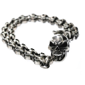 渡鸦专属设计欧美经典 小骷髅头骨战利品项链套头链925银手工做旧