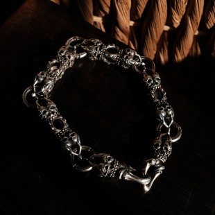 渡鸦默物系列原创降魔金刚杵手链925银手工藏式 文玩首饰国潮饰品