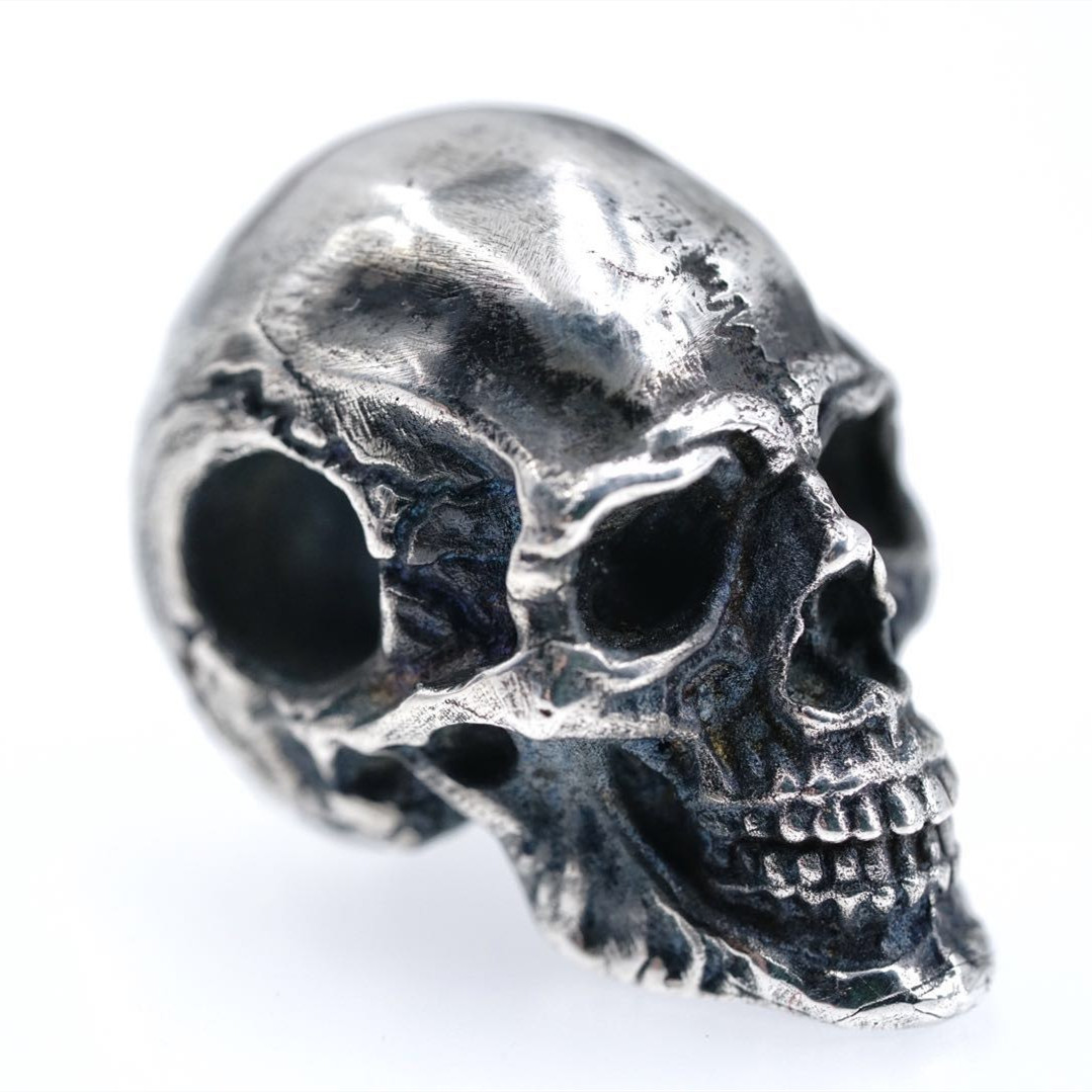 欲望车间男潮人三通骷髅纯银吊坠