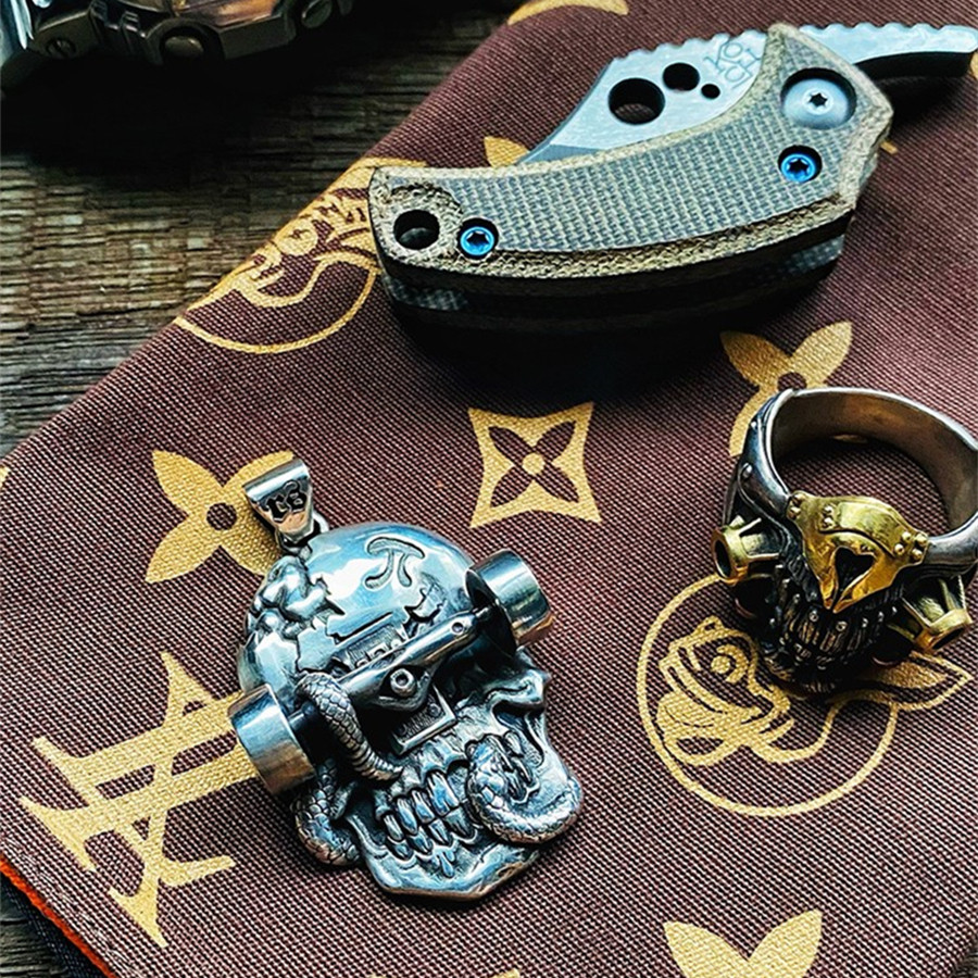 街头文化滑板吊坠情侣渡鸦纯银