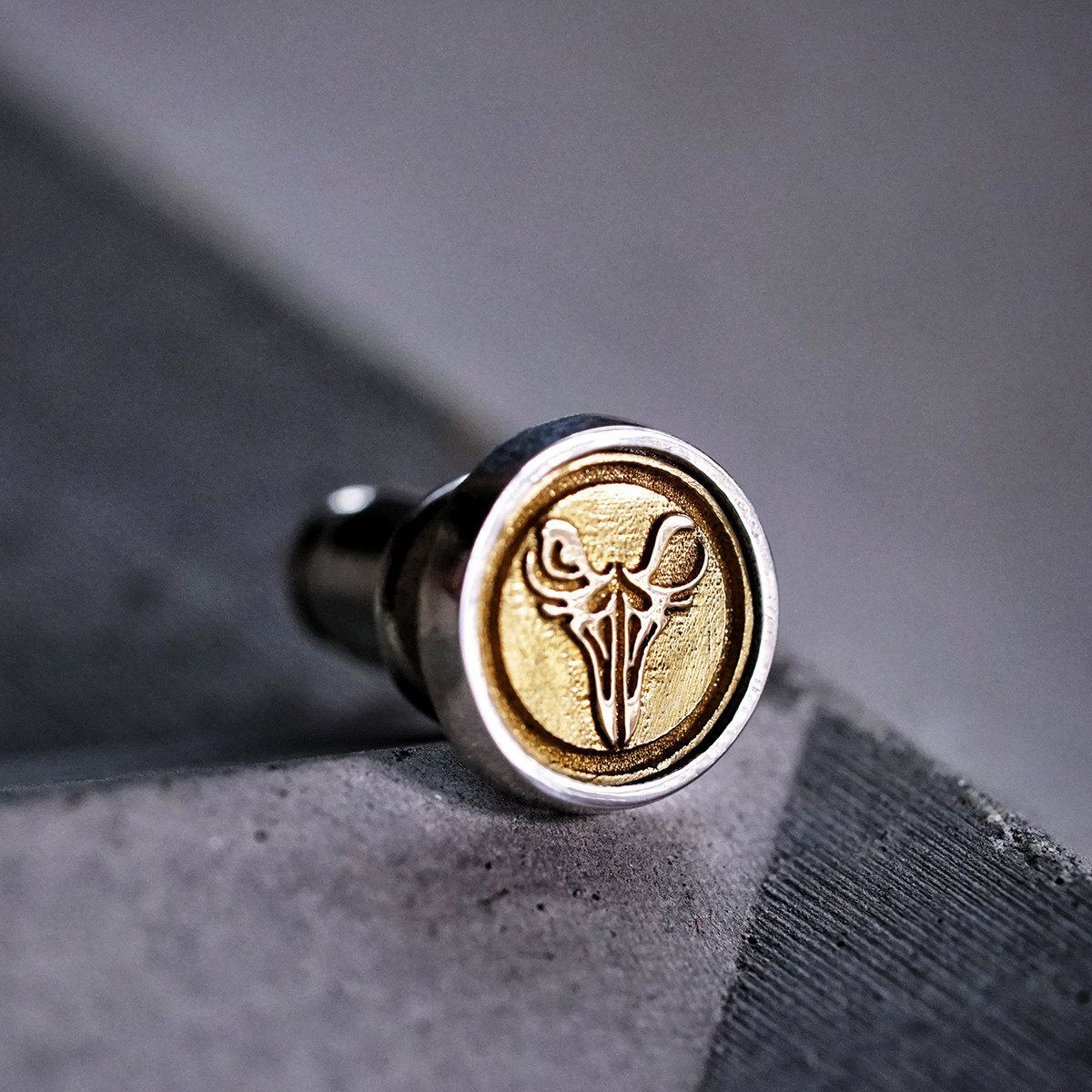 渡鸦欧美原创925银嵌金情侣耳钉