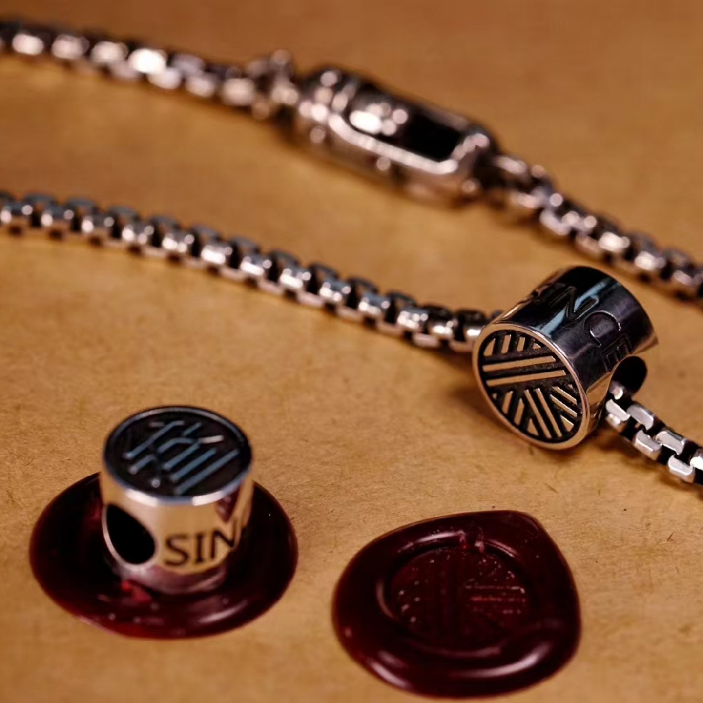 原创三无社情侣纯银项链手工欧美