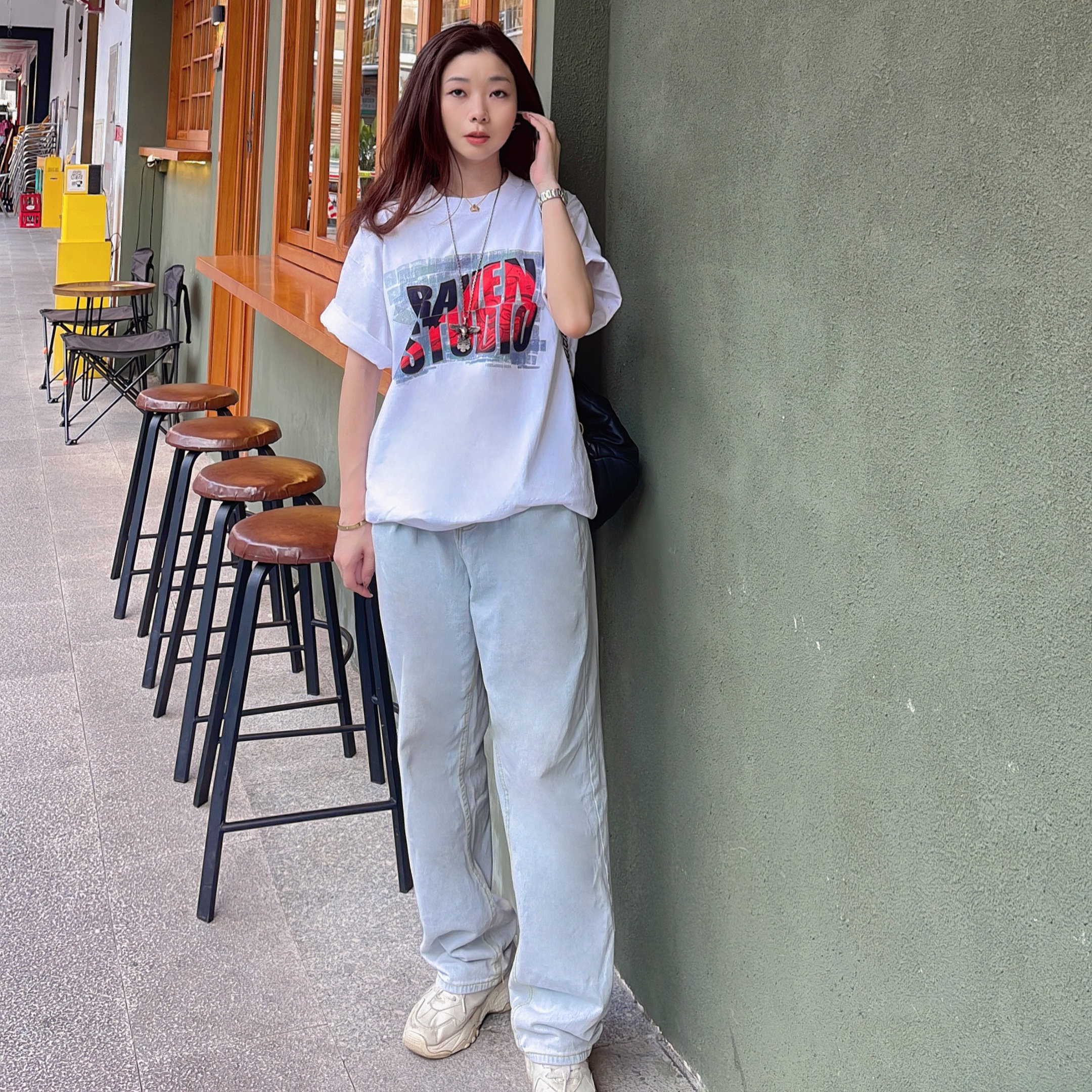 渡鸦原创手绘蚀日潮流情侣棉T恤